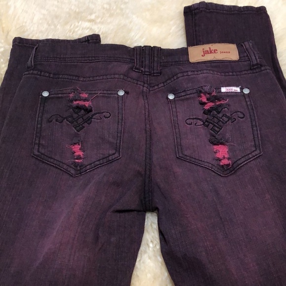 Jake jeans purple distresses skinny size 3 - Picture 6 of 10